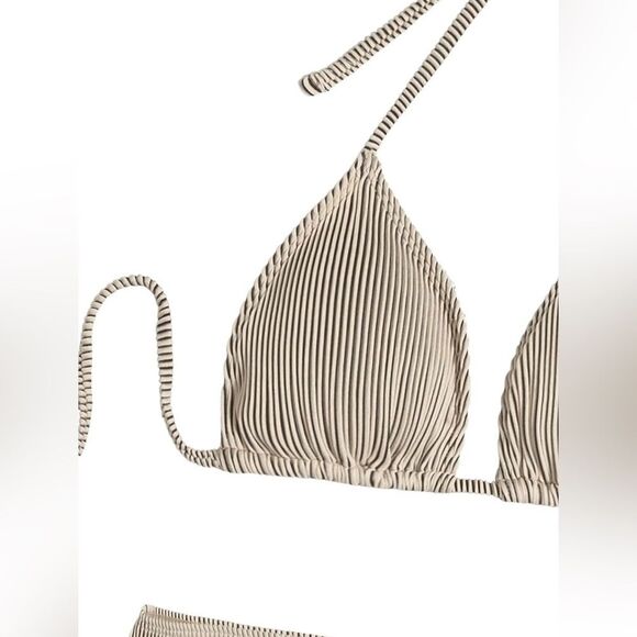 Women's 3 Piece Zebra Striped Bikini Swimsuit & Beach Skirt Bathing Suit (165) - Picture 7 of 8